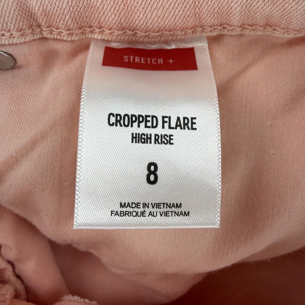 Express Denim Perfect Cropped Flare Jeans Womens 8 Pink High Rise Stretch Denim - Picture 4 of 9